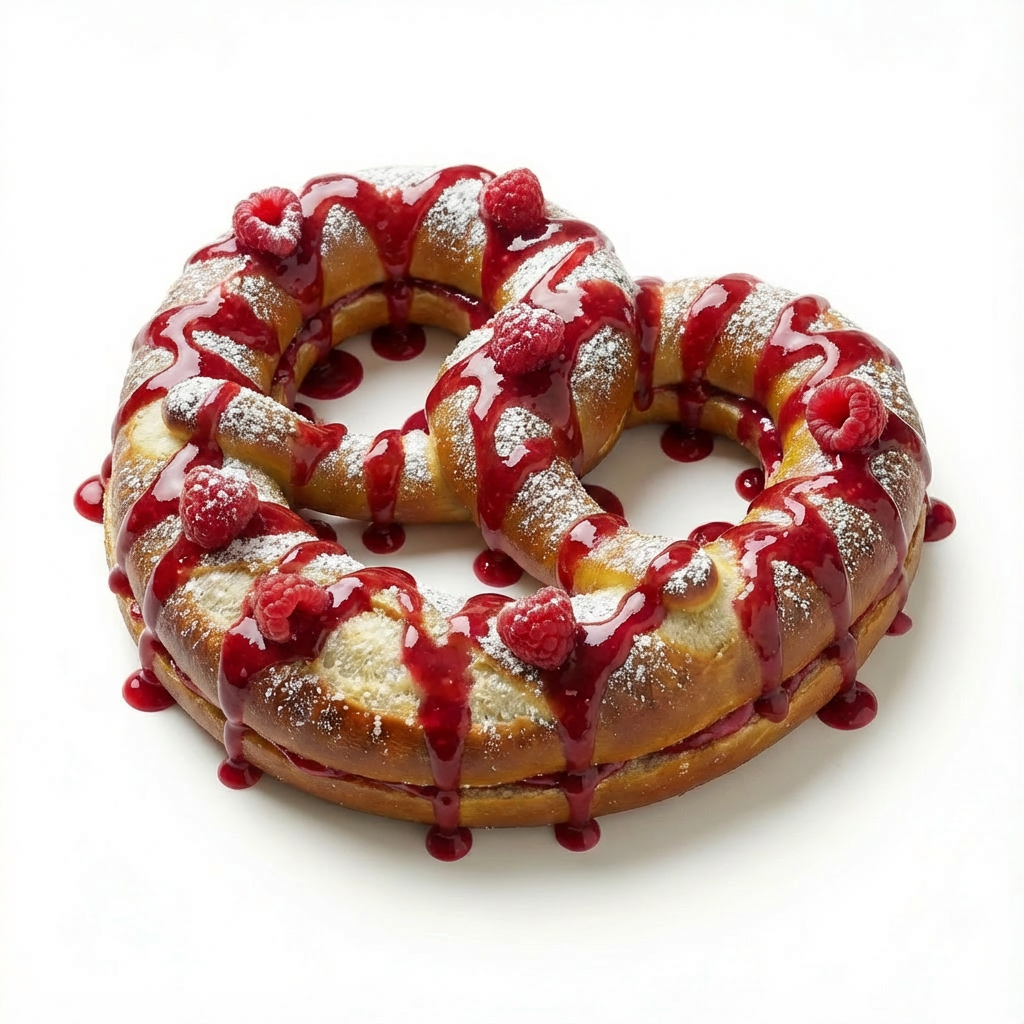 Pretzel with melted cheese