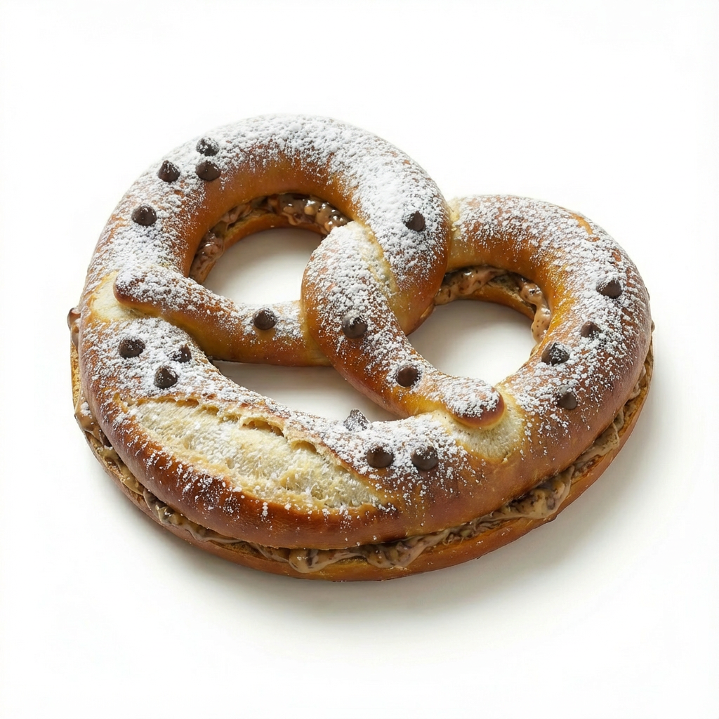 Pretzel with melted cheese